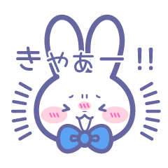 Blue bow tie rabbit sticker