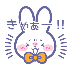 Orange bow tie rabbit sticker