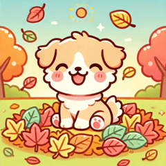 Autumn Dog Stamps