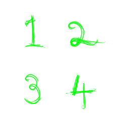 Handwritten Warm Numbes  Green