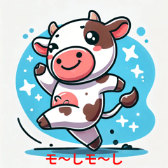 Dancing Cow Stickers