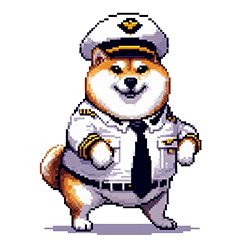 Pixel art Pilot fat shiba