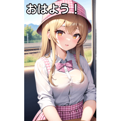 ギンガムチェック女子は電車に乗る