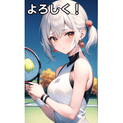 silver-haired tennis girl