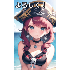 Pirate girls playing in the sea 5