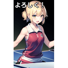 blonde table tennis girl