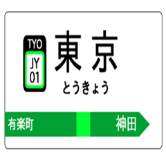 Yamanote Line station sign sticker