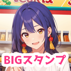 Curry shop girl BIG sticker