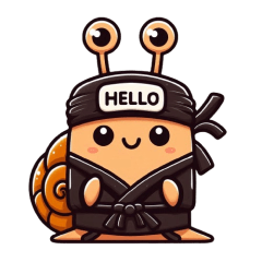 Cute ninja snail sticker 001