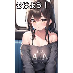 A女子は電車に乗る２
