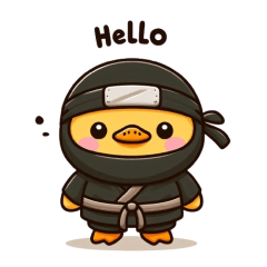 Cute ninja duck sticker 001