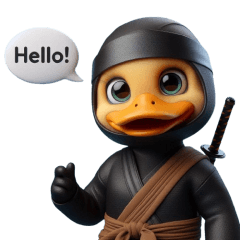 Cute ninja duck sticker 002