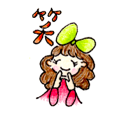 Ribbon & Hat Girl character Sticker