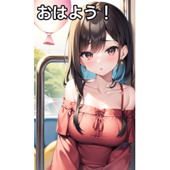 風船女子は電車に乗る