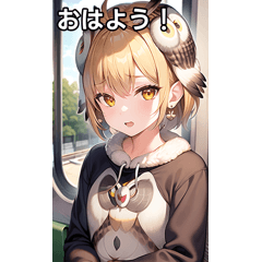 フクロウ女子は電車に乗る