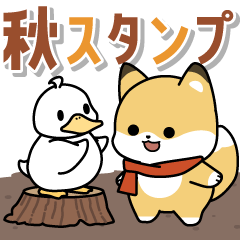 Baby Fox and Duck Autumn Stickers