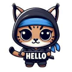 Cute ninja caracal sticker 001