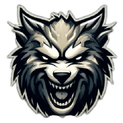 Fierce Black & White Wolf Logo