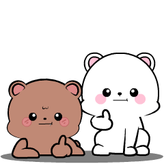 Lovely white bear 5 : effect Stickers Tw