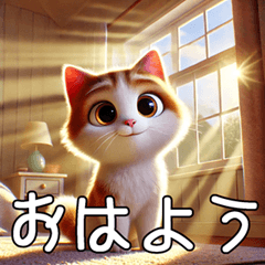 3D Cat Greeting Stickers