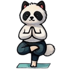 Sticker of animals doing yoga