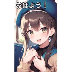 ベレー帽女子は電車に乗る