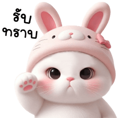 CaT Pink Rabbit – LINE stickers | LINE STORE