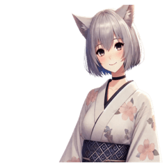 The Silver-Haired Cat Girls A-09