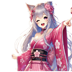 The Silver-Haired Cat Girls A-07