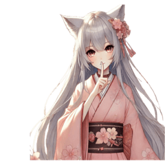 The Silver-Haired Cat Girls A-08