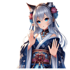 The Silver-Haired Cat Girls A-06