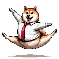 Pixel art fat shiba for husband