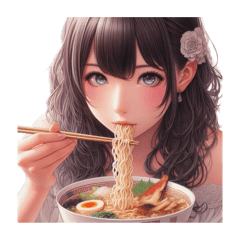 Girl Drinking Ramen [Arrangement OK]