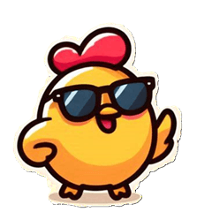 Fun sticker of chickens