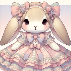 Lolita-Style Holland Lop Stickers