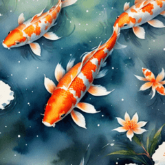 Graceful Swimming Koi Fish