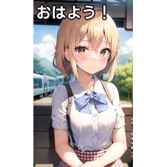 ギンガムチェック女子は電車を待つ