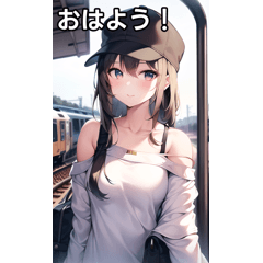 キャップ女子は電車を待つ２