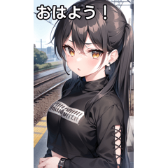 ロングヘア女子は電車を待つ