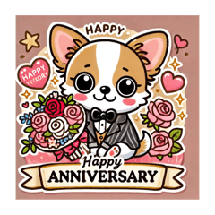 Cute Chihuahua "Celebration" Sticker 1