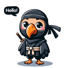 Cute ninja condor sticker 001