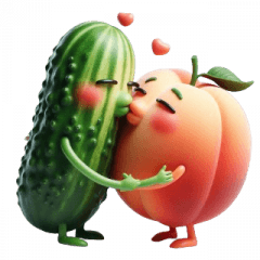 Peach Falls in Love with Cucumber