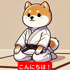 Cute Shiba Inu Judo Stickers