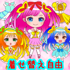 Fashion dress up sticker7-magical girl