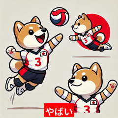 Shiba Inu Volleyball Stickers