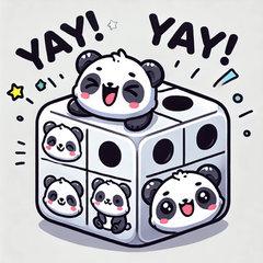 Dice Panda Fun Stickers