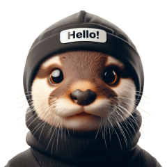 Cute ninja otter sticker 002