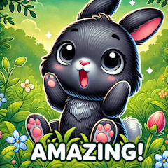 Cute Black Bunny Stickers