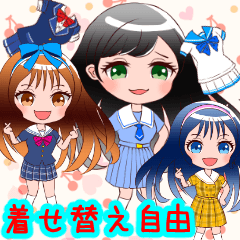 Fashion dress up sticker8-JK uniform