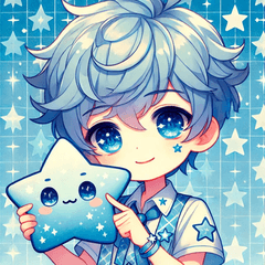 Cute Boy with Blue Eyes Stickers